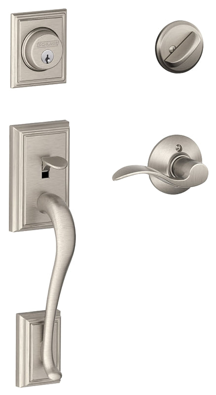 Schlage F Series F60VADDXACC619 Combination Lockset, Mechanical Lock, Lever Handle, Addison Design, Satin Nickel