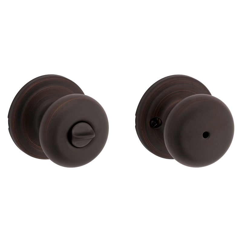 Kwikset Signature Series 730J 11P CP Privacy Lockset, Juno, Mushroom Design, Knob Handle, Venetian Bronze, Zinc