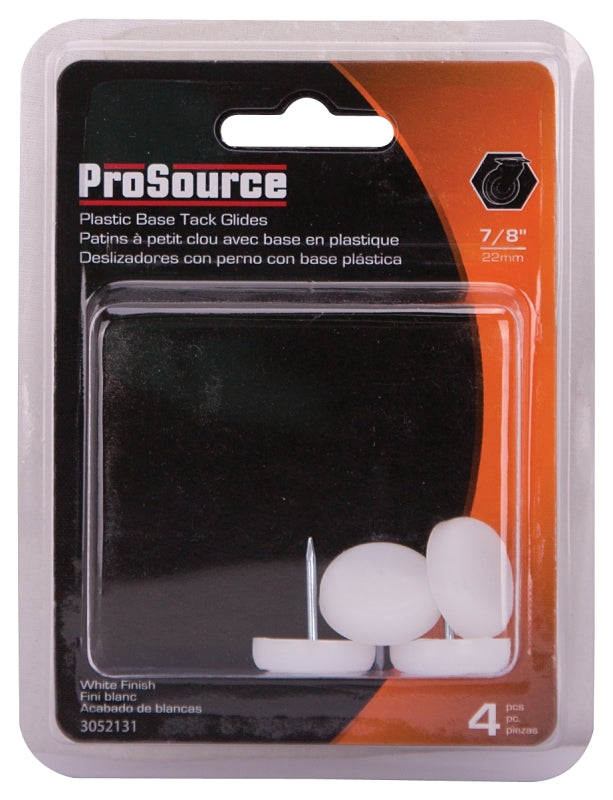 ProSource FE-S514-PS Furniture Glide, Plastic, White, White, 7/8 x 7/8 x 15/16 in Dimensions