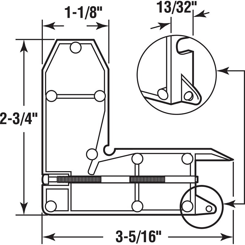 Prime-Line B 569 Screen Door Corner Insert, Zinc
