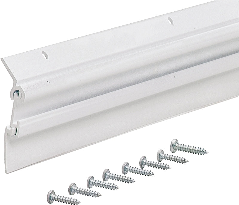 M-D Flex-O-Matic Series 07179 Door Sweep, 36 in L, 3/8 in W, Aluminum Flange, Vinyl Insert