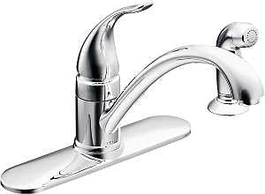 Moen Torrance Series CA87480 Kitchen Faucet, 1.5 gpm, 1-Handle, Stainless Steel, Chrome Plated, Deck Mounting