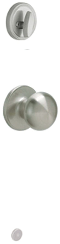 Schlage J Series JH59STR619 Passage Knob, Stratus, 2-3/4 in Dimensions, Metal, Satin Nickel, 2-3/8, 2-3/4 in Backset