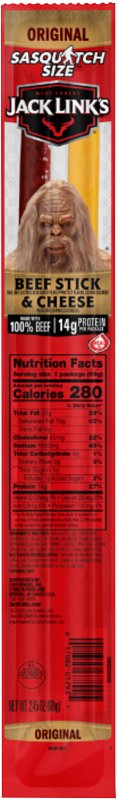 Jack Link's 10000039591 Beef and Cheese Stick Combo, Original, 2.45 oz, Pack of 12
