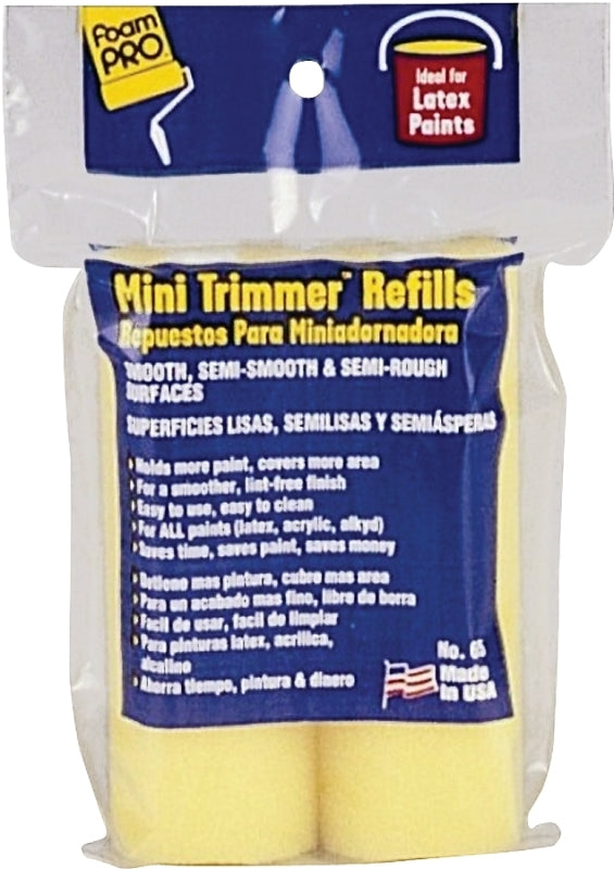 Foampro 65 Mini Trimmer Refill, 3/8 in Thick Nap, 4 in L, Foam Cover