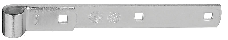National Hardware N130-732 Strap Hinge, 0.22 in Thick Leaf, 10 in L x 1-1/4 in W, Steel, Zinc, 150 lb