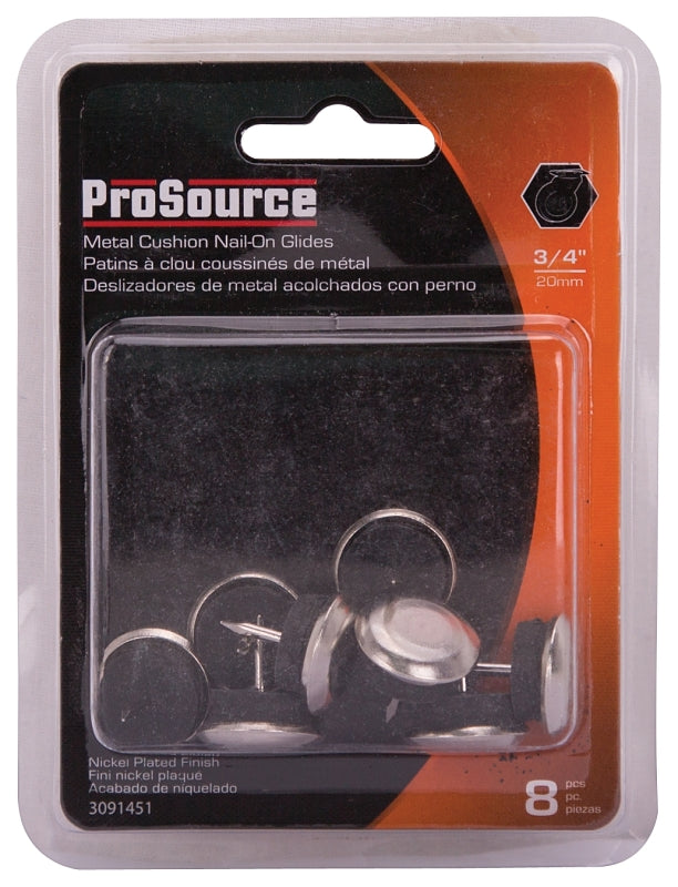 ProSource FE-50411-PS Furniture Glide, Metal, Nickel-Plated, Nickel-Plated, 3/4 x 3/4 x7/8 in Dimensions