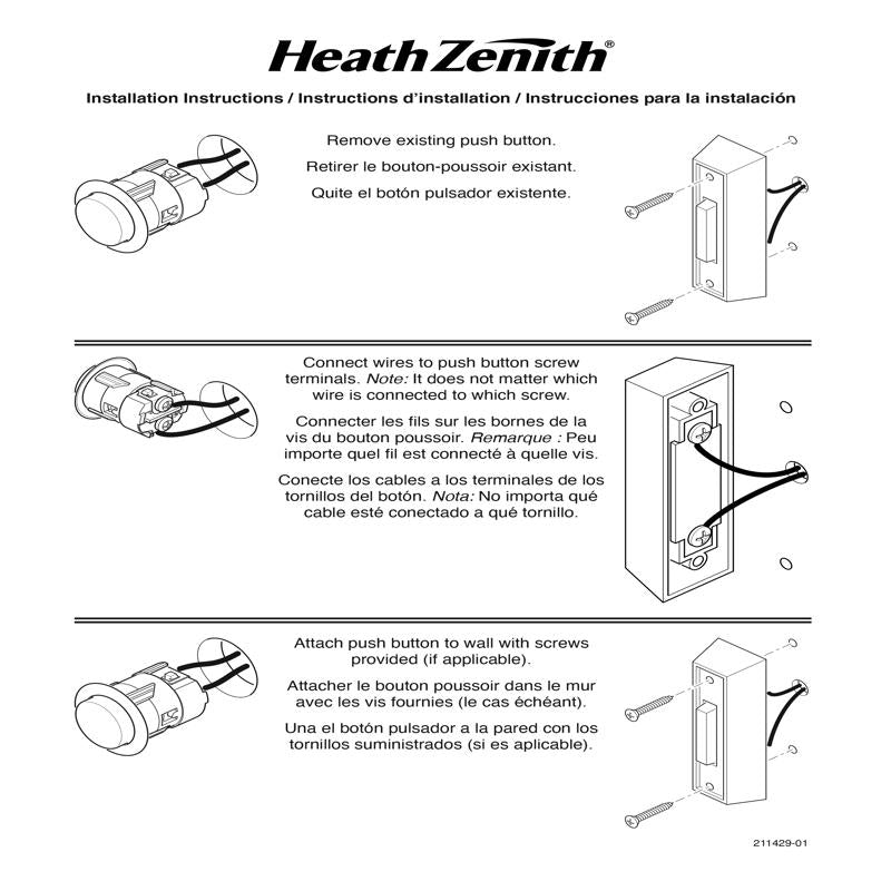 Heath Zenith SL-7367-02 Doorbell Kit, Ding, Ding-Dong, Westminster Tone, 75 dB, White