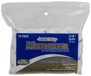 Arroworthy 4-MFR3CK Mini Roller Cover, 3/8 in Thick Nap, 4 in L, Microfiber Cover, 6/PK
