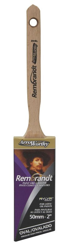 Arroworthy 6420 Paint Brush, 2-1/2 in W, Angular, Semi-Oval Brush, 2-7/8 in L Bristle, Polyester Bristle