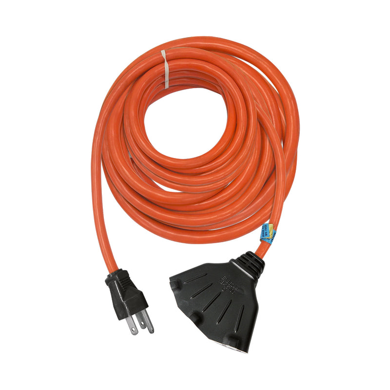 Ace Indoor or Outdoor 100 ft. L Orange Triple Outlet Cord 14/3 SJTW