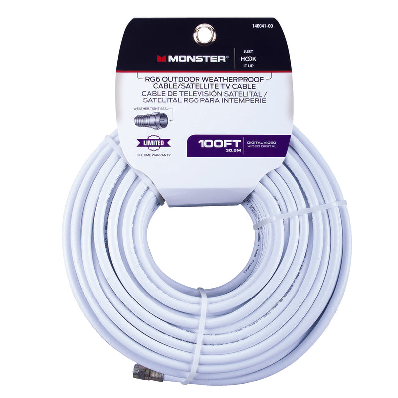 Monster Just Hook It Up 100 ft. Video Coaxial Cable, Pack of 2