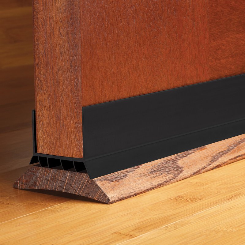 M-D 43339 Under Door Seal, 2 in W, 1-3/4 in Thick, 36 in L, Vinyl, Black