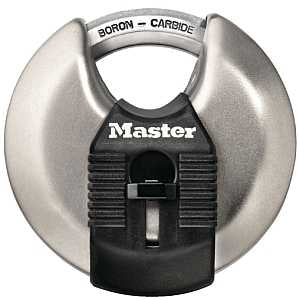 Master Lock Magnum Series M40XKAD Padlock, Keyed Alike Key, Shrouded Shackle, 3/8 in Dia Shackle, Boron Carbide Shackle