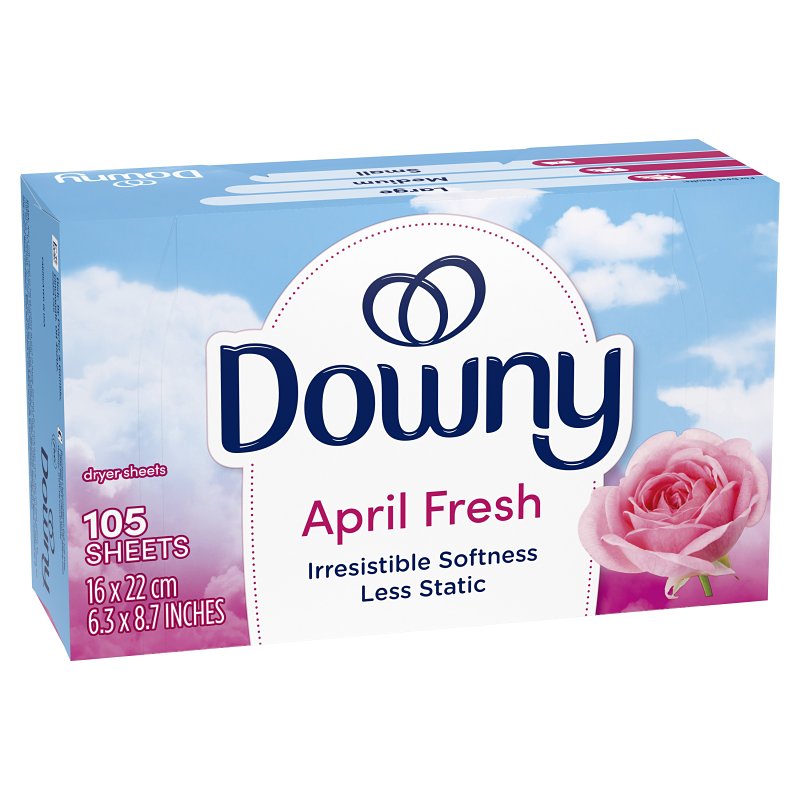 Downy April Fresh 82329 Fabric Softener Dryer Sheet, Scented, Pack of 6