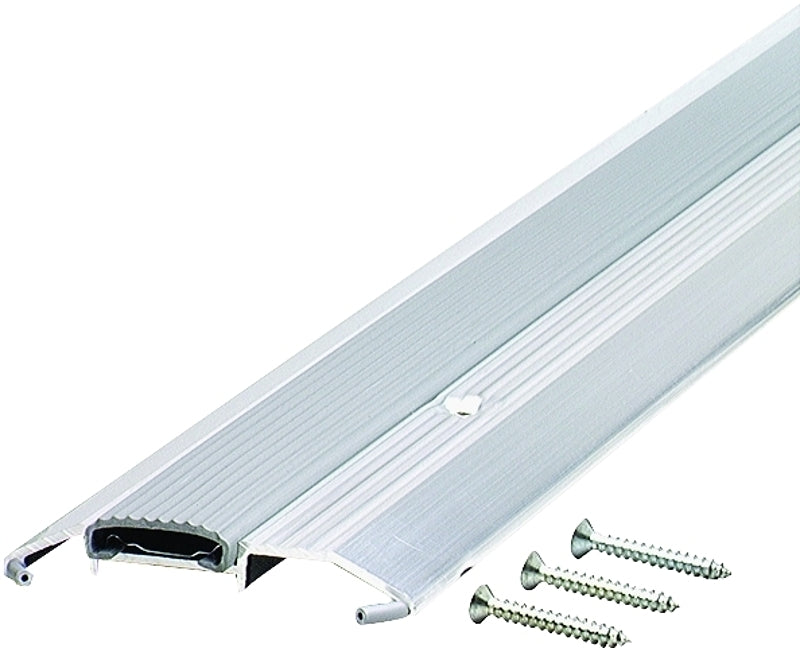 M-D 08102 Low Threshold, 36 in L, 3-3/4 in W, Aluminum, Silver