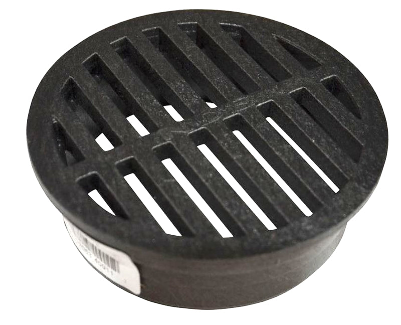 DrainTech 0440SDB Drop-In Drain Grate, 4-9/16 in Dia, Round, Polyethylene, Black, ADA Compliant
