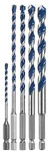 Bosch HCBG500T Hammer Drill Bit Set, 5-Piece, Includes: (1) 1/8 in x 2 in x 3 in, (1) 3/16 in x 4 in x 6 in Bits