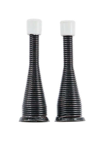 Ace 3 in. W Metal Oil Rubbed Bronze Bronze Spring Broad Base Door Stop Mounts to door and wall 1/8 i, Pack of 5