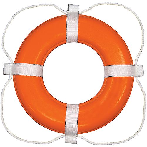 Taylor Vinyl Coated Foam Life Ring, 24″ Orange w/White Rope