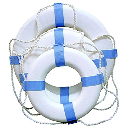 Taylor 17″ Decorative Ring Buoy, White/Blue (Not a Life Saving Device)