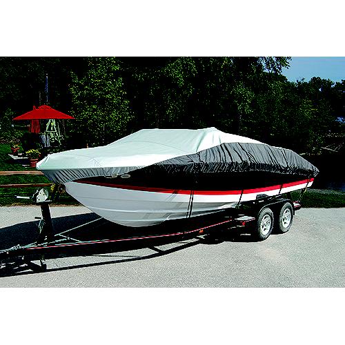 Taylor Heavy Duty Polyester Two-Tone Color Fabric BoatGuard Eclipse Boat Cover With Storage Bag, Tie-Down Straps and Support Pole
