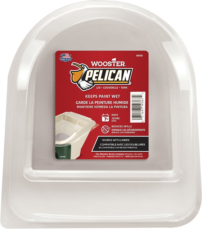 Wooster 8659 Pail Lid, Plastic, Clear, For: PELICAN Handheld Pail