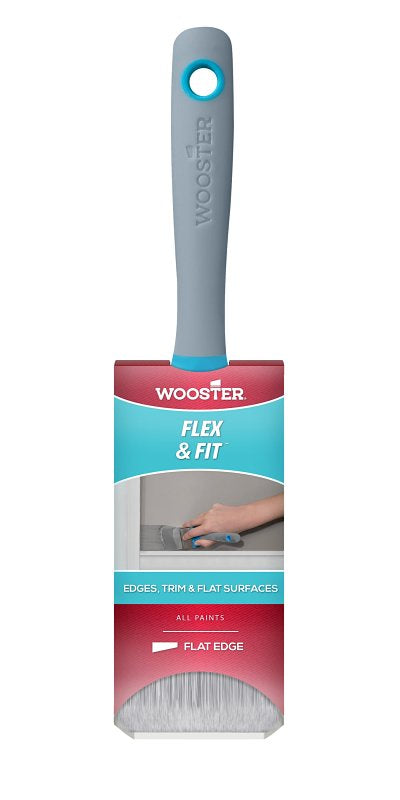 Wooster FLEX & FIT 8713 Chalk Paint Brush, 2 in W, Chisel, Rectangular Brush, 2-1/2 in L Bristle, Soft-Grip Handle