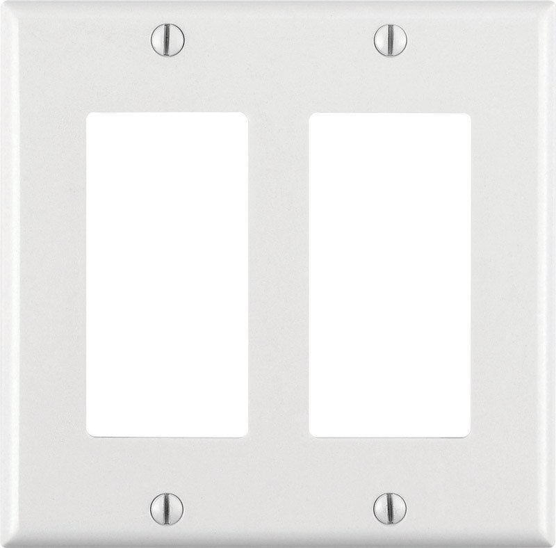 Leviton Decora White 2 gang Thermoset Plastic Decorator Wall Plate 1 pk, Pack of 25