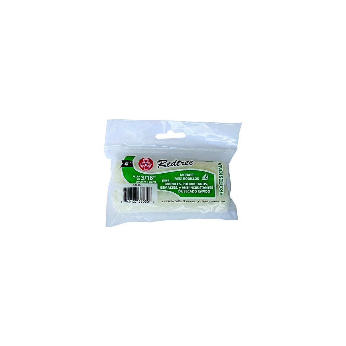 Redtree 36030 4″ Mohair Mini Roller Refill, 2/Pk