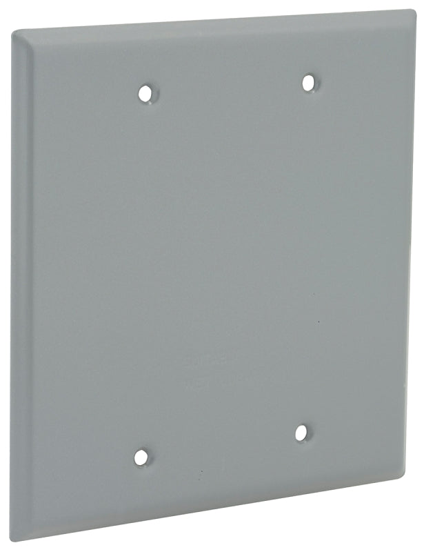 Bell Outdoor 5175-0 Cover, 4-1/2 in L, 4-1/2 in W, 2-Gang, Aluminum, Gray, Powder-Coated