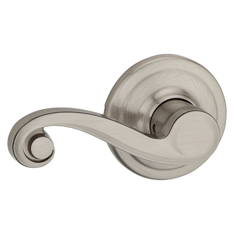 Kwikset Signature Series 720LL15CP Passage Lever, Non-Locking Lock, Satin Nickel, Zinc, Residential, Reversible Hand