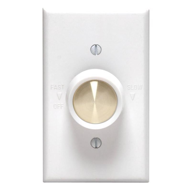 Leviton 5 amps Rotary Fan Control White 1 pk