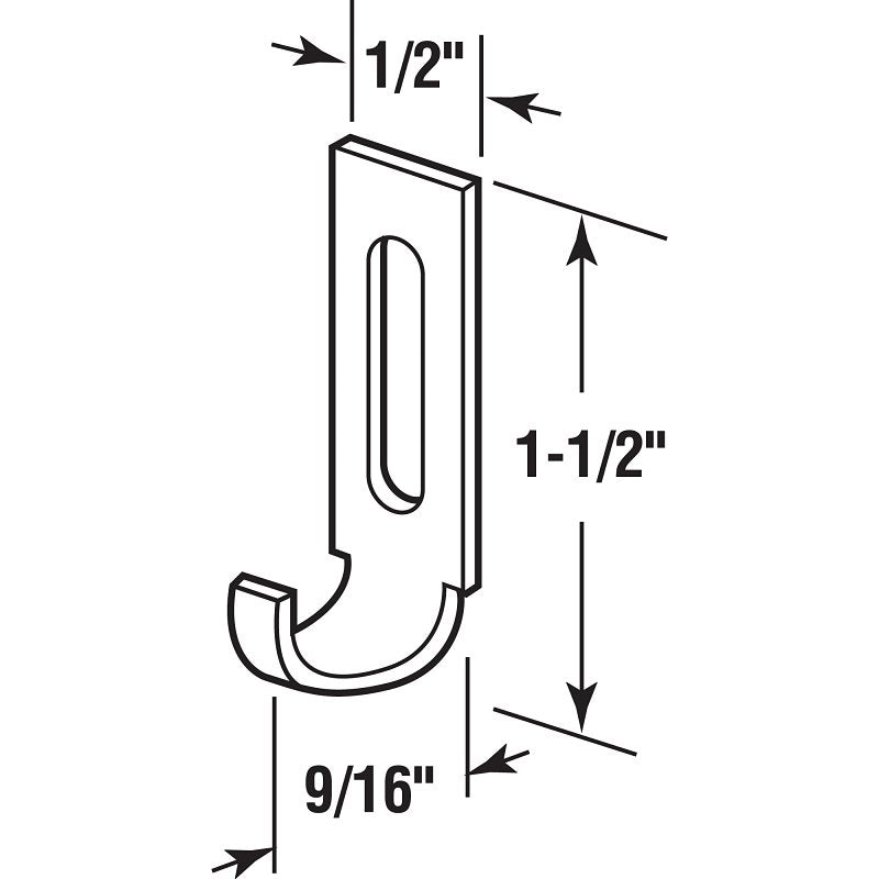 Prime-Line A 163 Door Latch Strike, Steel, Zinc, For: Columbia Sliding Screen Doors
