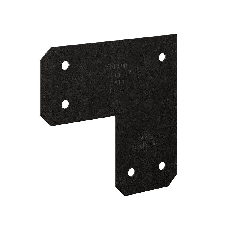 Simpson Strong-Tie Outdoor Accents APVL Series APVL6 L-Strap Tie, 10-1/2 in L, 5 in W, Steel, Powder-Coated/ZMAX