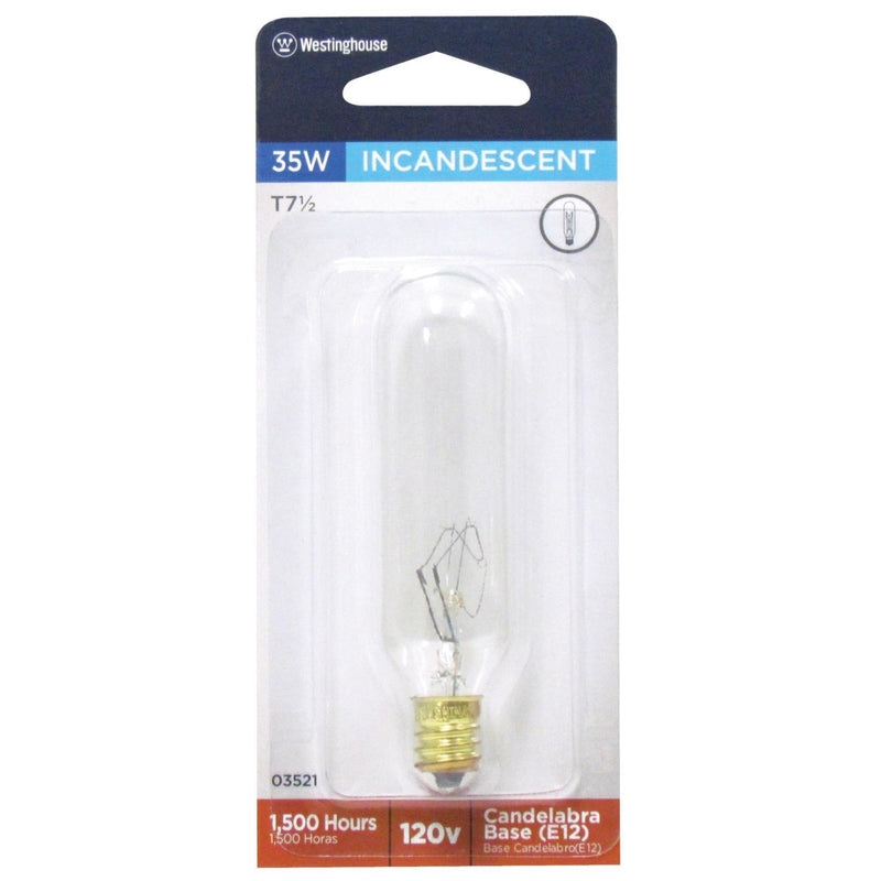 Westinghouse 35 W E12 Tubular Incandescent Bulb E12 (Candelabra) White 1 pk