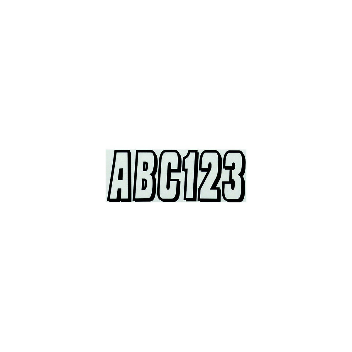 Hardline Series 320 Registration Kit, Solid Color Block Font With Drop Shadow (Includes 4 Sets of 3″ A-Z, 0-9), Clear/Black