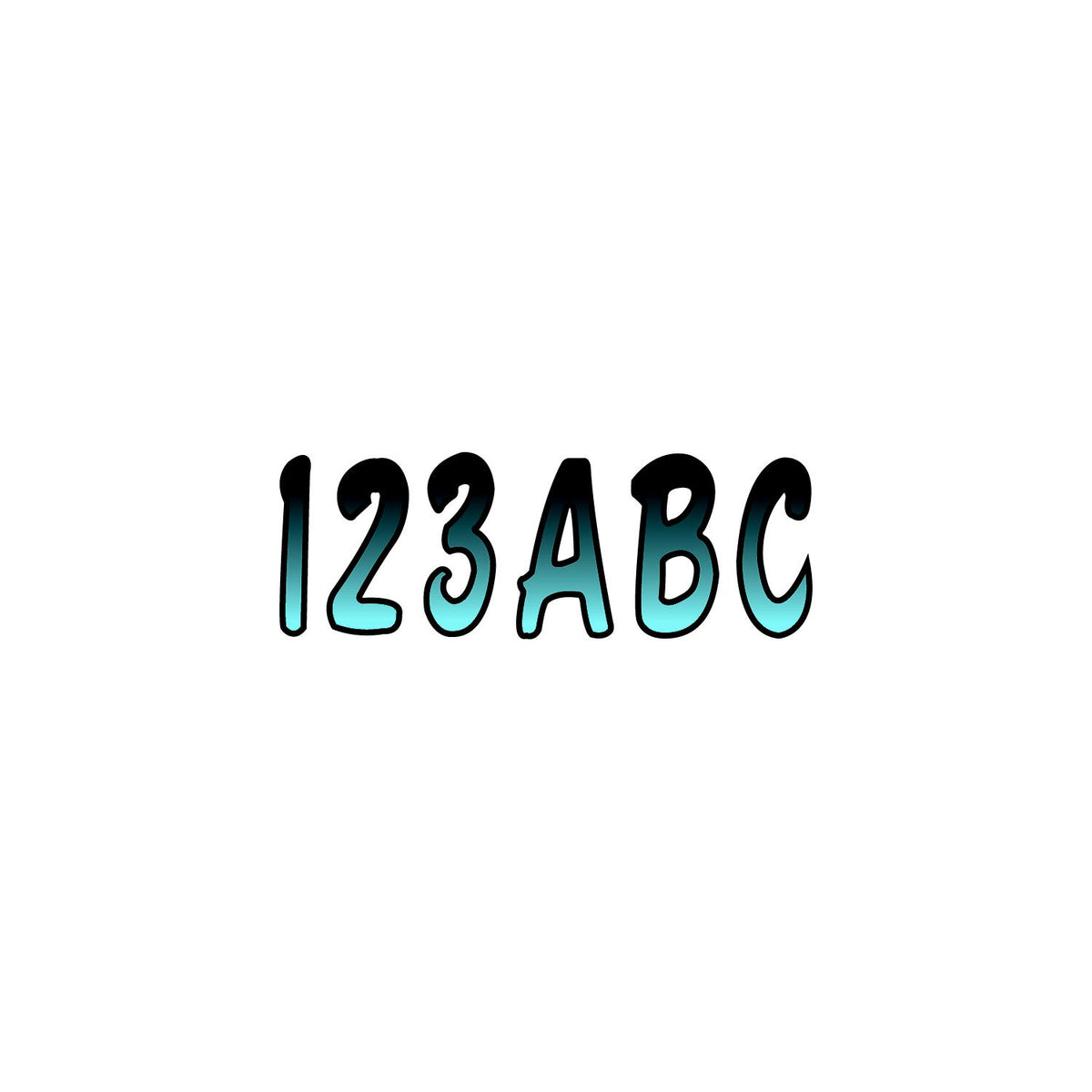 Hardline Series 200 Registration Kit, Cursive Font With Top to Bottom Color Gradations (Includes 4 Sets of 3″ A-Z, 0-9)