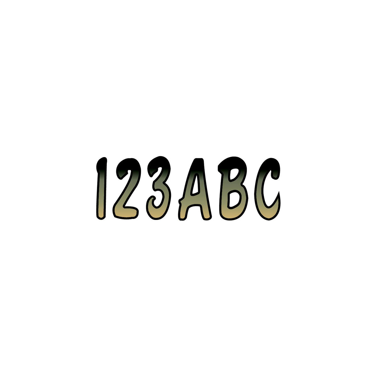 Hardline Series 200 Registration Kit, Cursive Font With Top to Bottom Color Gradations (Includes 4 Sets of 3″ A-Z, 0-9)