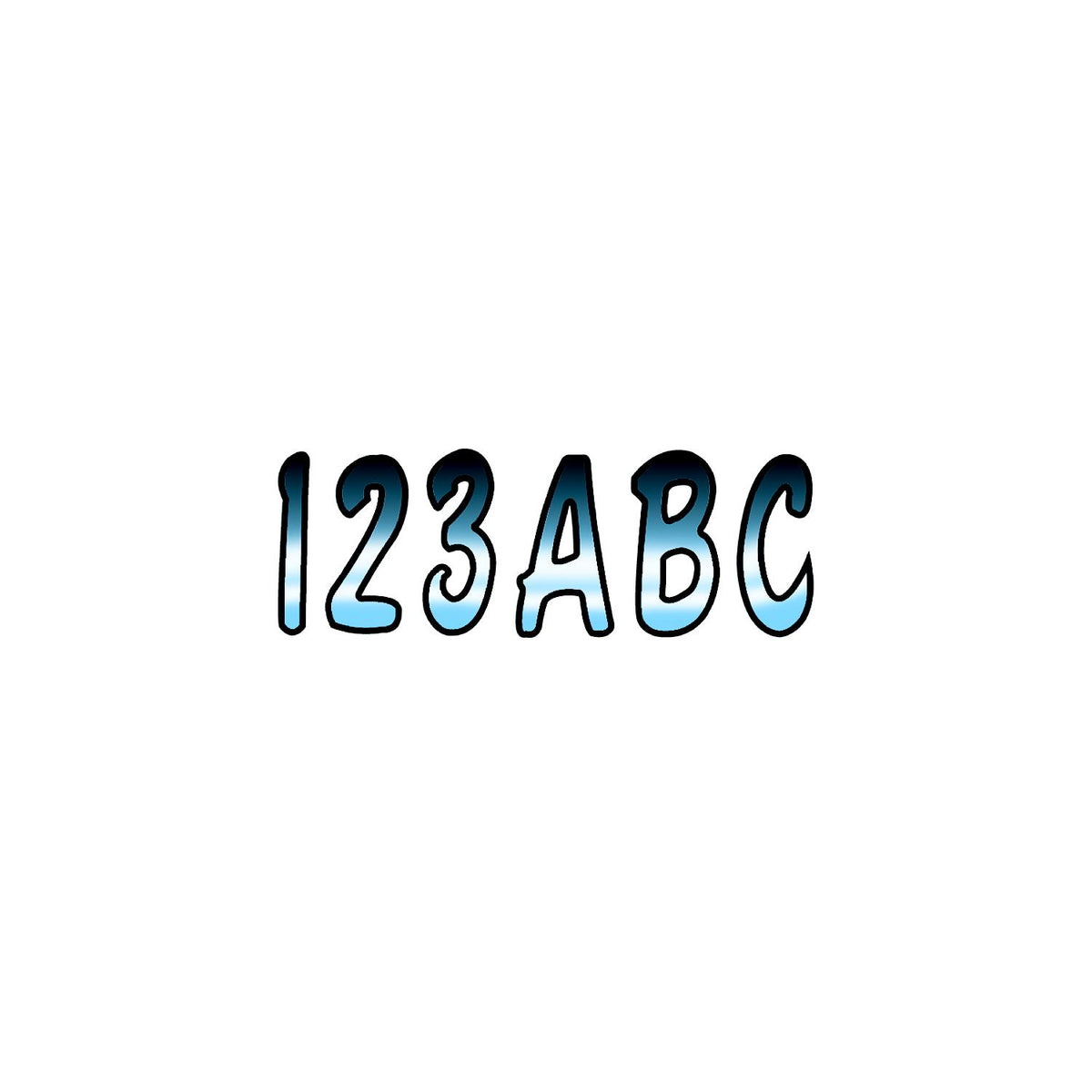 Hardline Series 200 Registration Kit, Cursive Font With Top to Bottom Color Gradations (Includes 4 Sets of 3″ A-Z, 0-9)