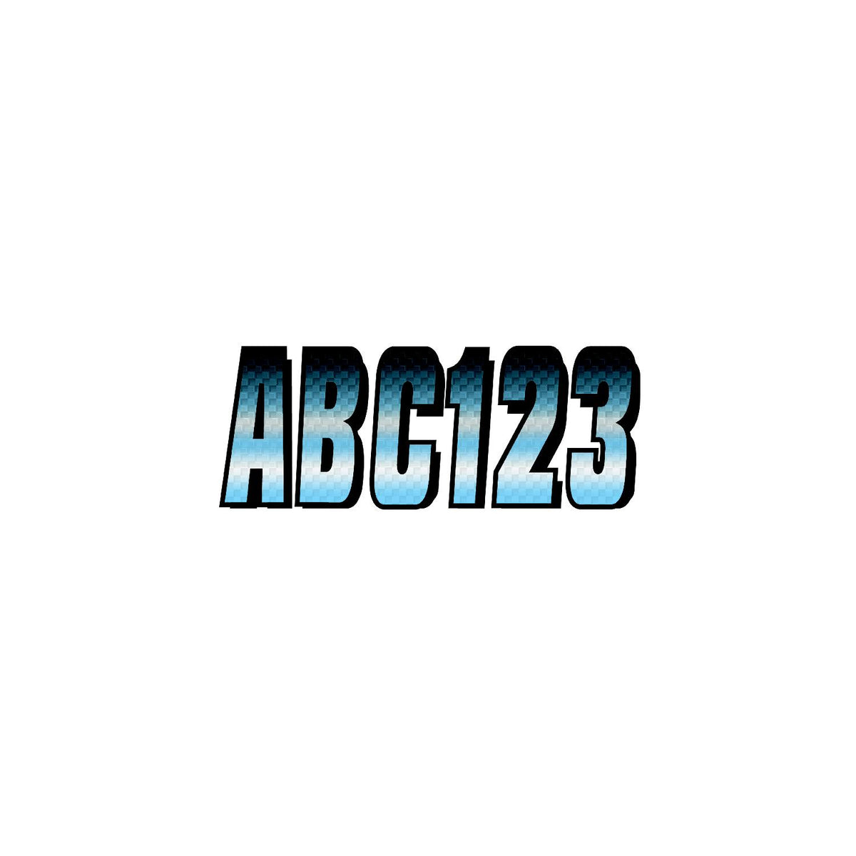 Hardline Series 300 Registration Kit, Carbon Fiber With Block Font and Top to Bottom Color Gradations (Includes 4 Sets of 3″ A-Z, 0-9)