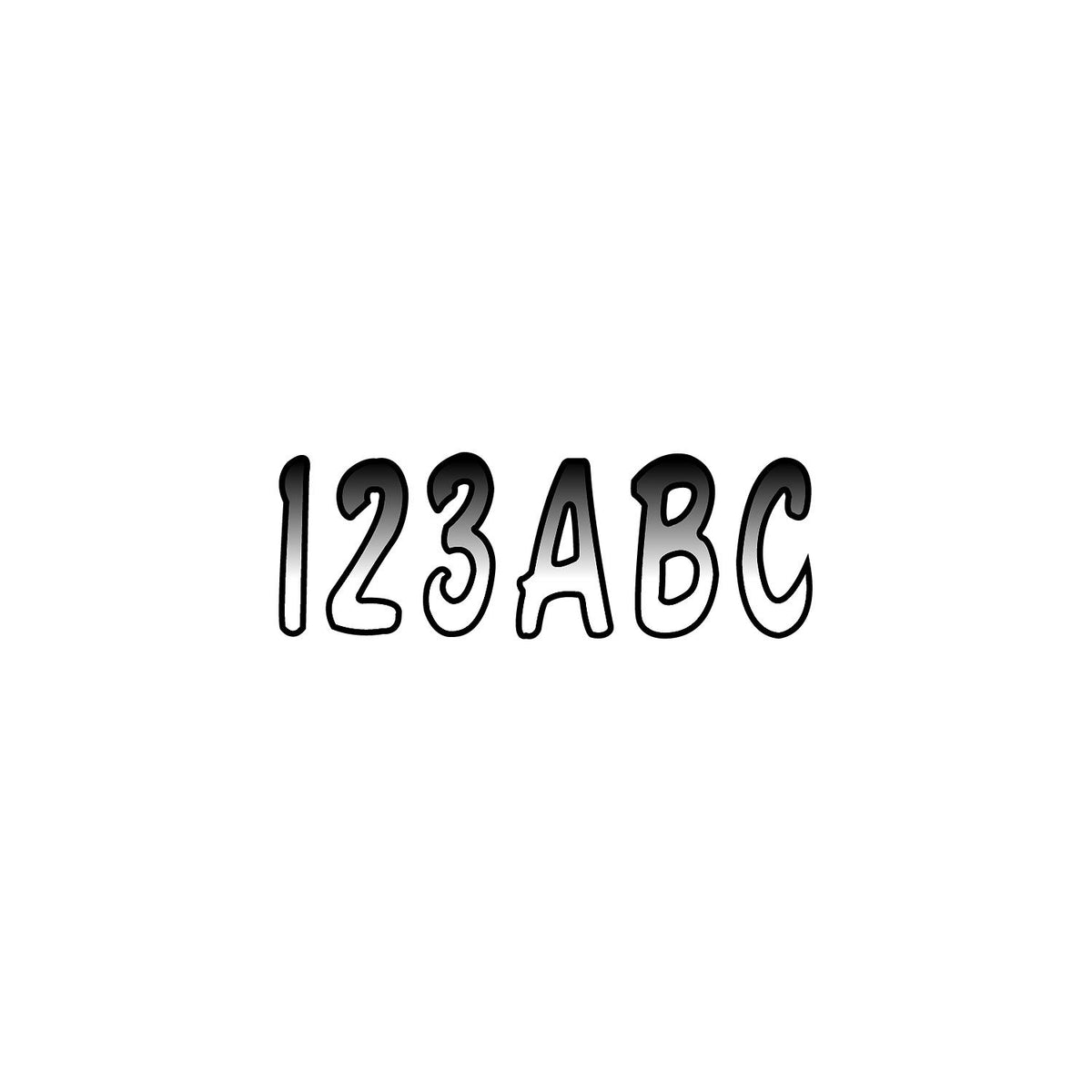 Hardline Series 200 Registration Kit, Cursive Font With Top to Bottom Color Gradations (Includes 4 Sets of 3″ A-Z, 0-9)