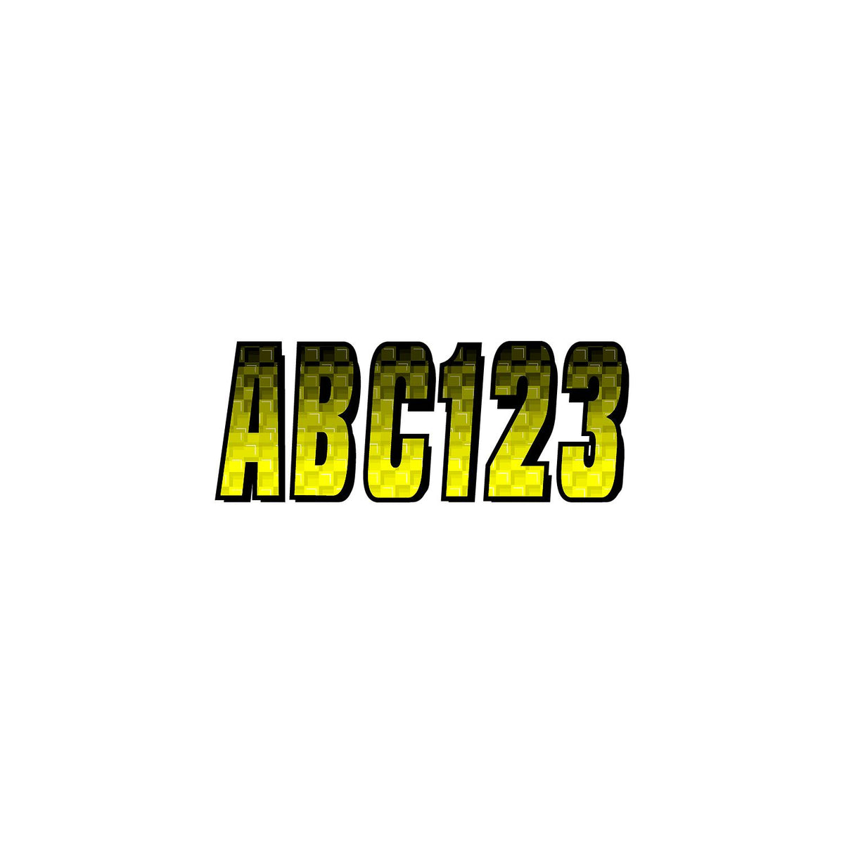Hardline Series 300 Registration Kit, Carbon Fiber With Block Font and Top to Bottom Color Gradations (Includes 4 Sets of 3″ A-Z, 0-9)