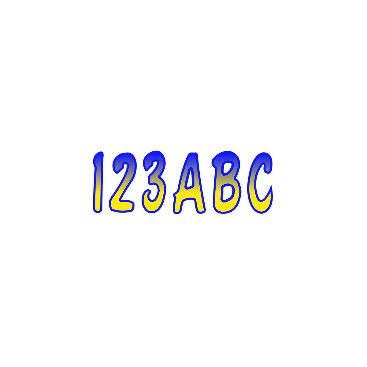 Hardline Series 200 Registration Kit, Cursive Font With Top to Bottom Color Gradations (Includes 4 Sets of 3″ A-Z, 0-9)