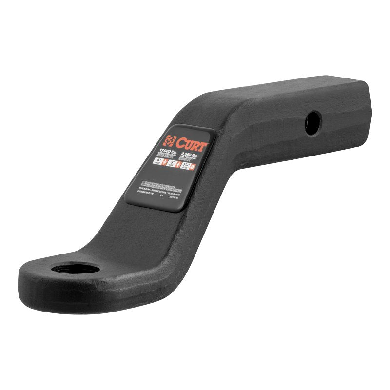 Curt 45341 Forged Ball Mount, Cat Class 5, 1-Hole, 2 in, 1-1/4 in Dia Hitch Ball, Steel, Powder-Coated