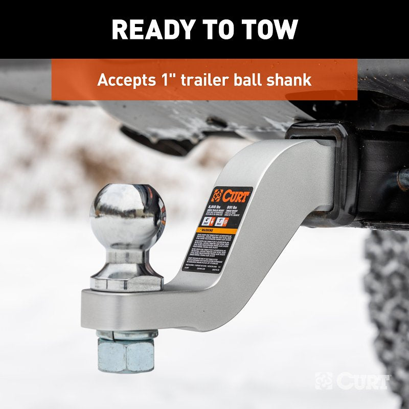Curt 45361 Ball Mount, Cat Class 3, 1-Hole, 2 in, 1 in Dia Hitch Ball, Aluminum