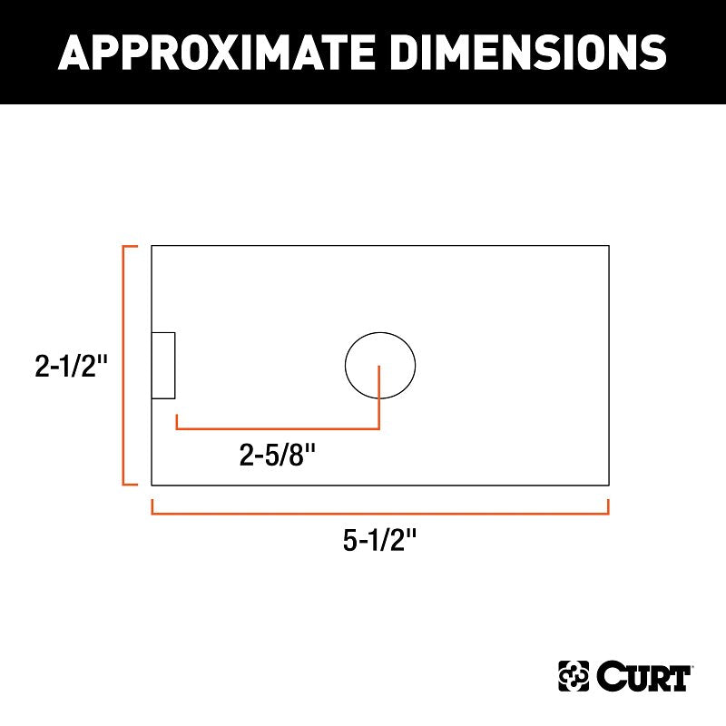 Curt 45405 Receiver Tube Adapter Sleeve, 1-Hole, Carbon Steel, Powder-Coated