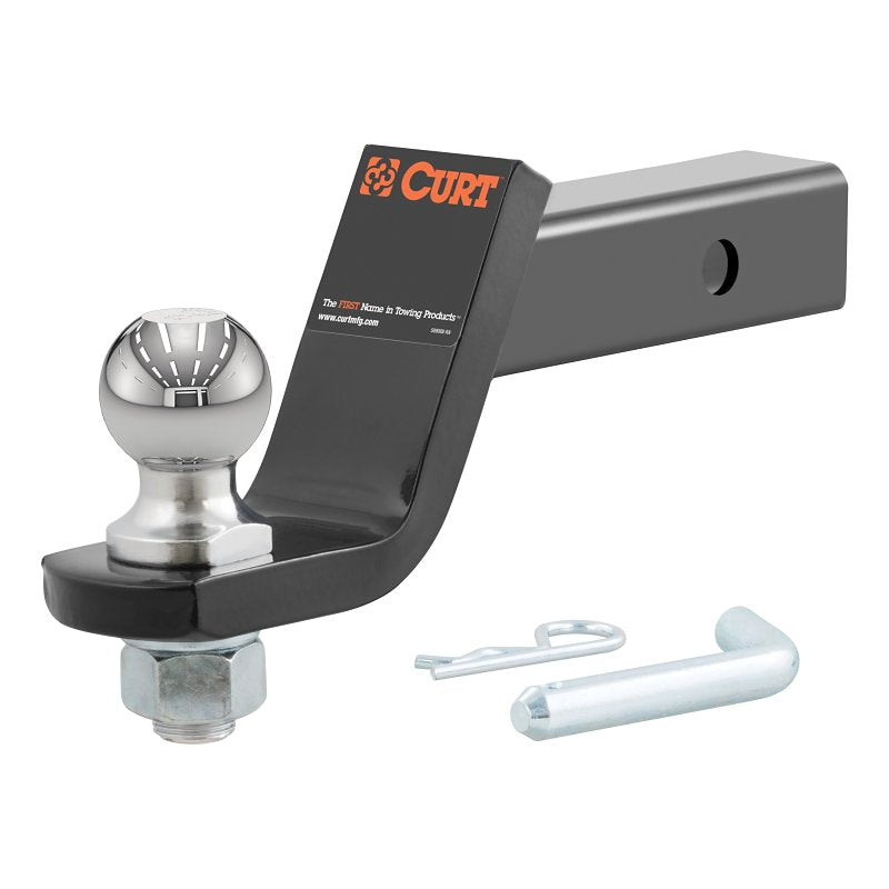 Curt 45856 Loaded Ball Mount, Cat Class 3, 1-Hole, 2 in, 2 in Dia Hitch Ball, Carbon Steel, Powder-Coated