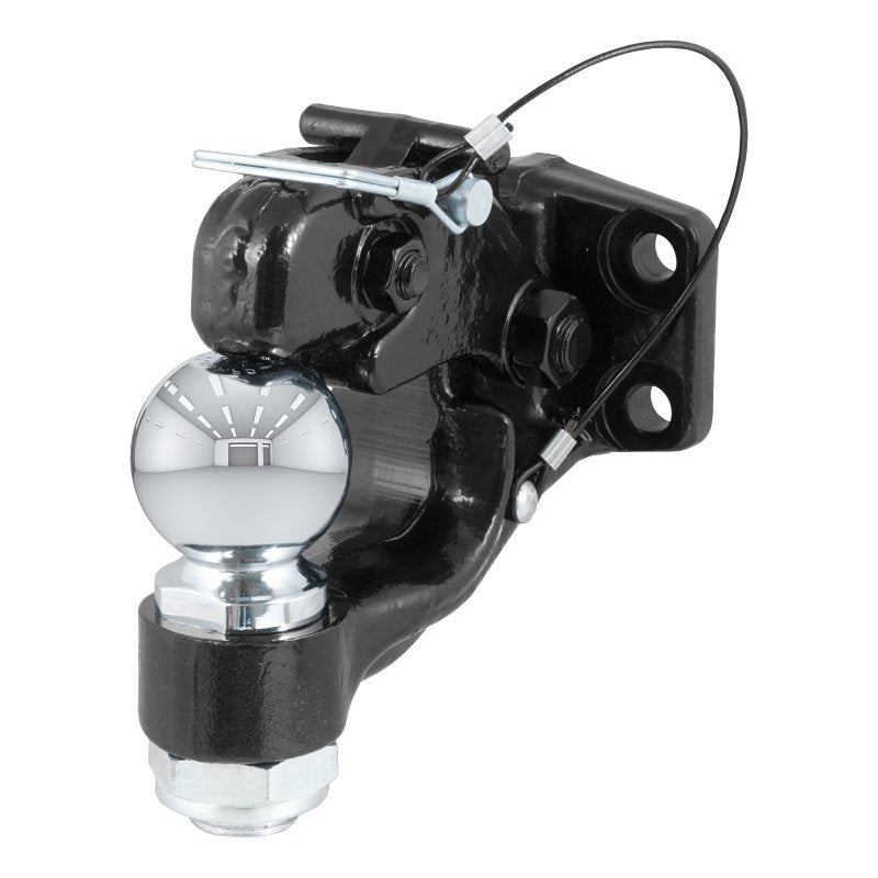 Curt 48200 Ball and Pintle Combination, 2-5/16 in, 2-1/2 in Dia Eye, 16,000 lb Working Load, Steel, Powder-Coated
