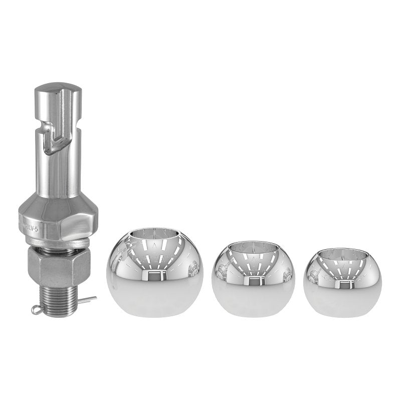 Curt 42225 Switch Ball Trailer Ball Set, 1-7/8, 2, 2-5/16 in Dia Ball, 1 in Dia Shank, Steel